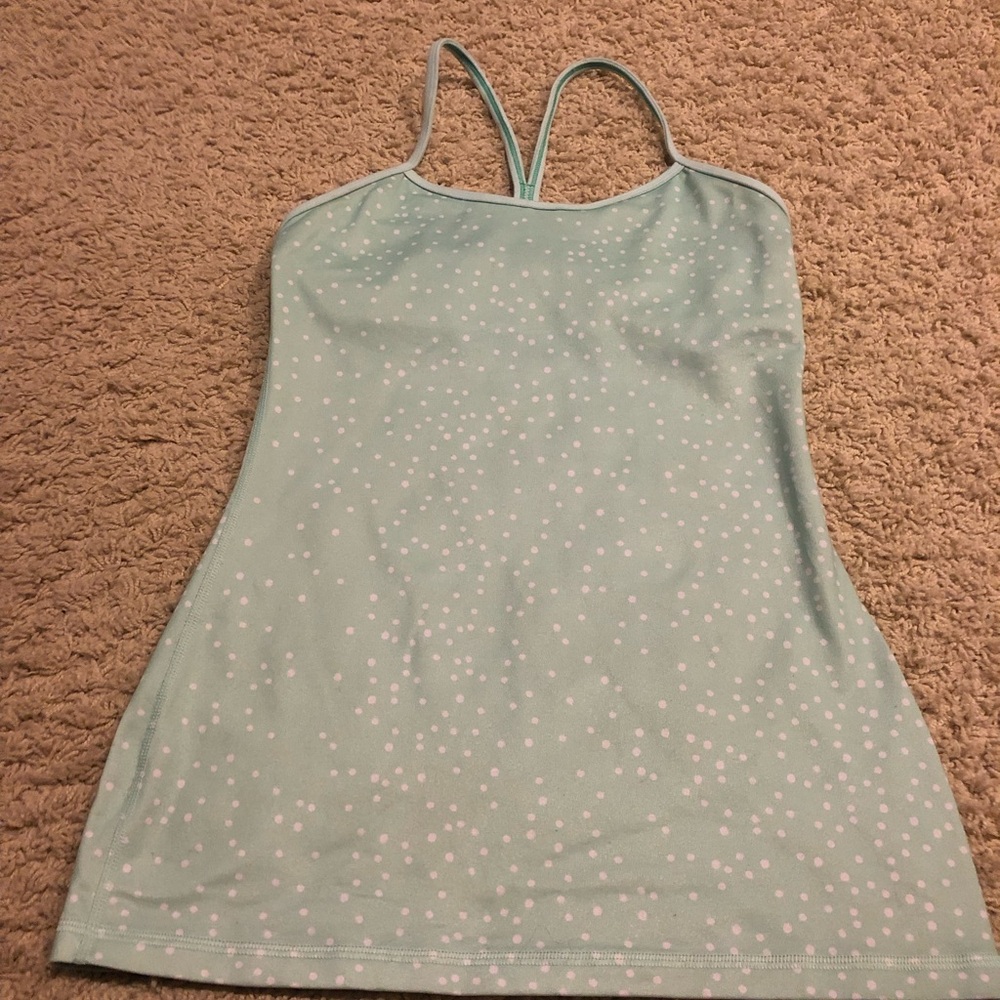Lululemon Mint Green Tank Top with White Dots